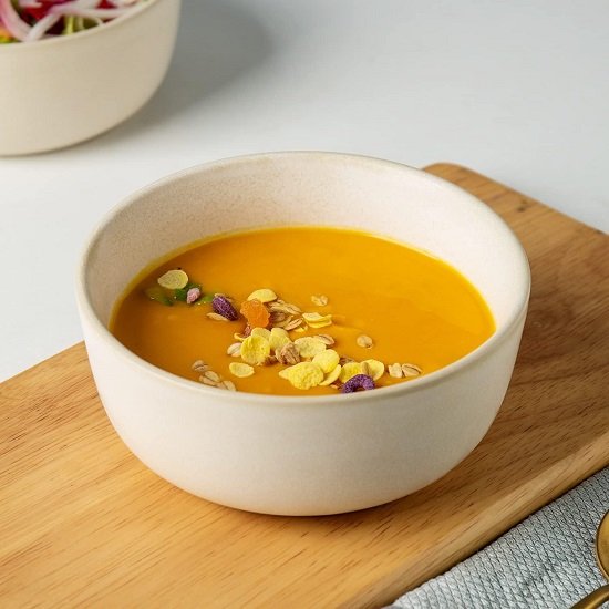 Stoneware Cereal Bowls Set of 4, 26oz Soup Bowls Set for Cereal Soup Snacks, Modern Kitchen bowls for Meal, Dishwasher &Microwave Safe, Matte Ivory